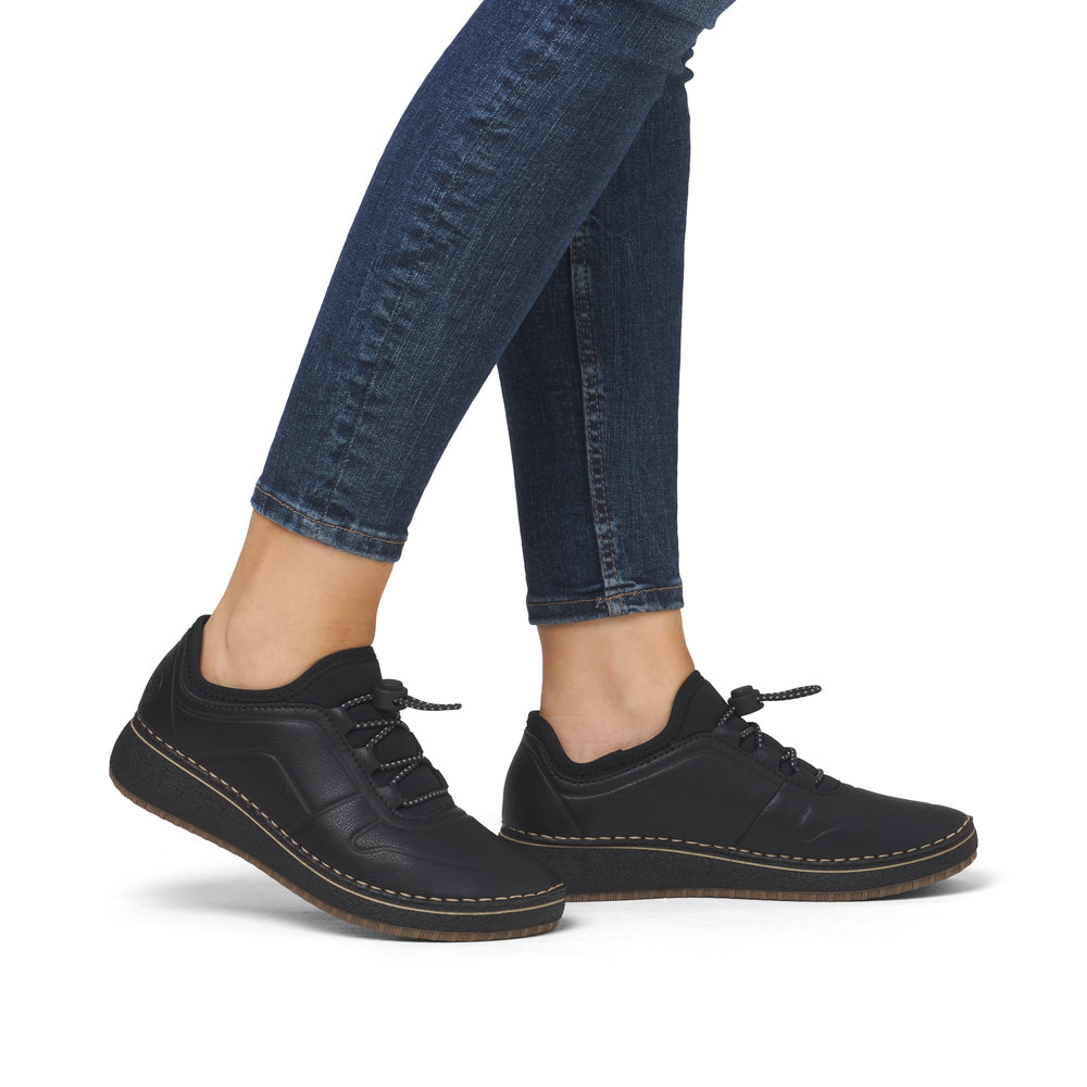 detail Dámské kožené tenisky Rieker 50960-00 černá