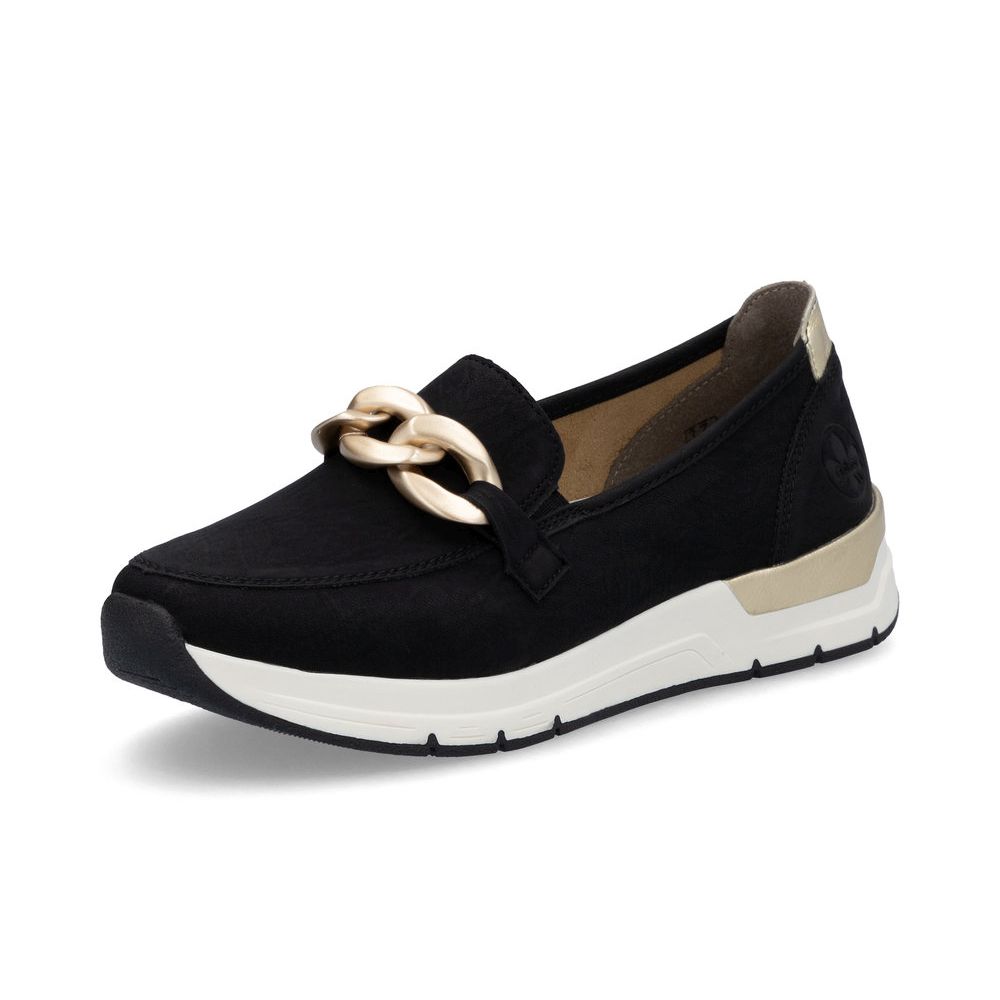 detail Dámské mokasíny Rieker 58944-00 černá