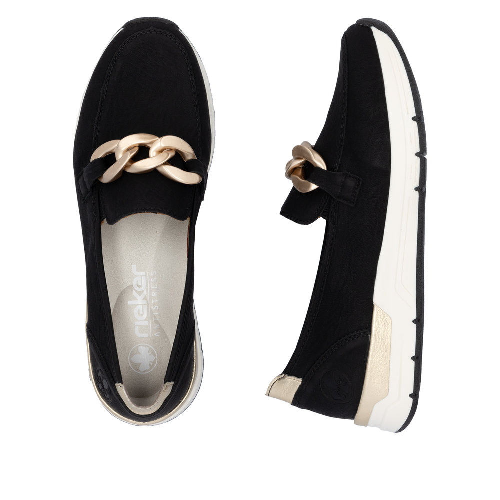 detail Dámské mokasíny Rieker 58944-00 černá