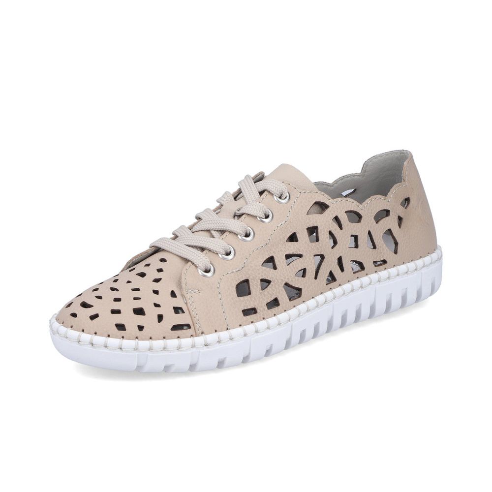 detail Dámské kožené polobotky Rieker M2315-60 béžová