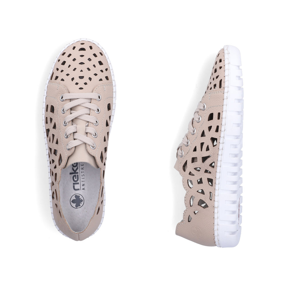 detail Dámské kožené polobotky Rieker M2315-60 béžová