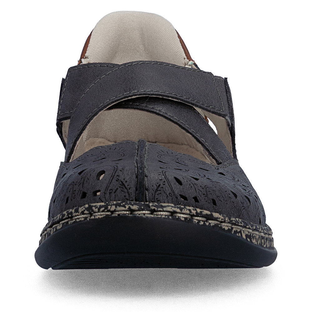 detail Dámské kožené baleríny Rieker 46352-45 šedá