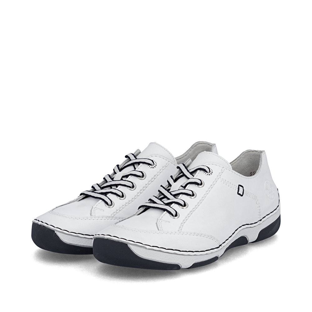 detail Dámské kožené polobotky Rieker 55901-80 bílá