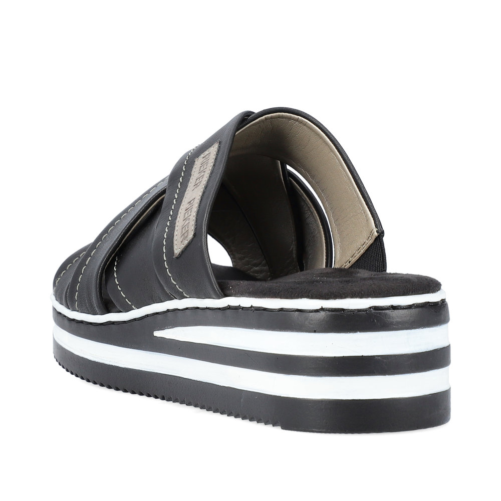 detail Dámské kožené pantofle Rieker V0250-00 černá