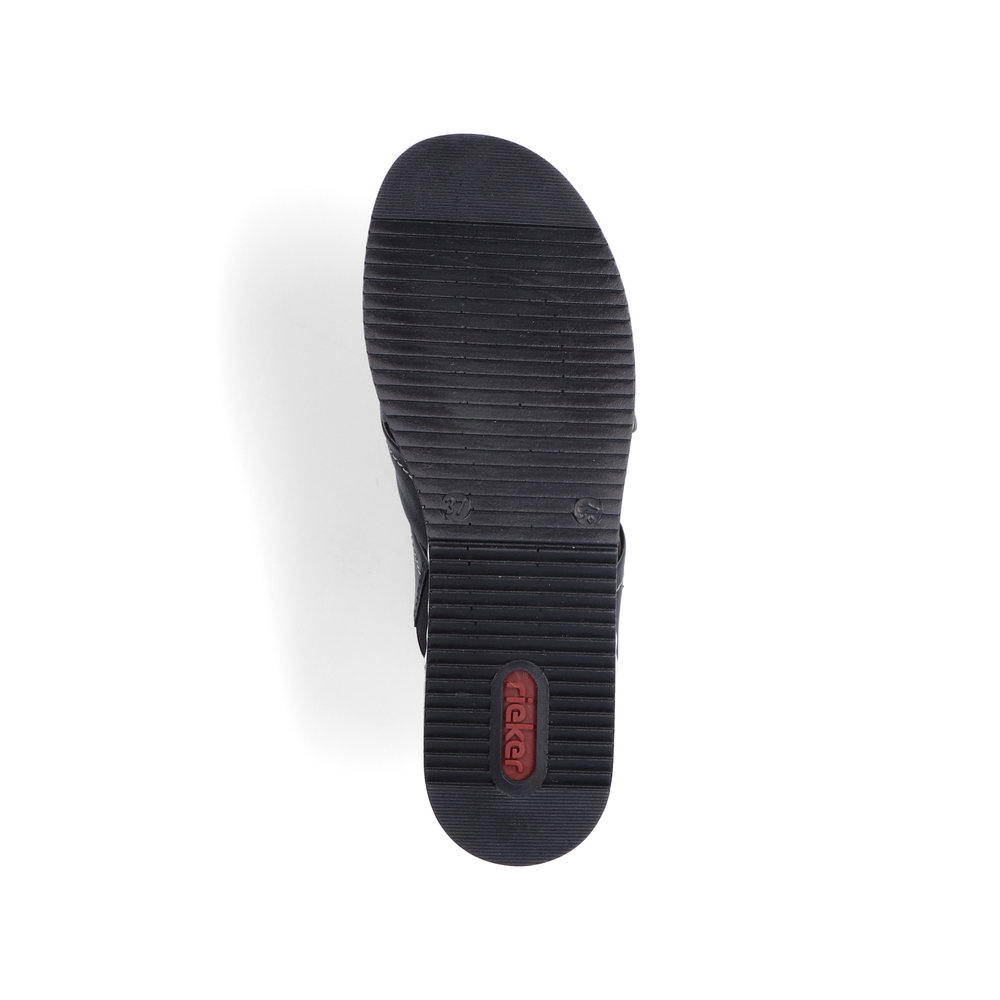 detail Dámské kožené pantofle Rieker V0250-00 černá