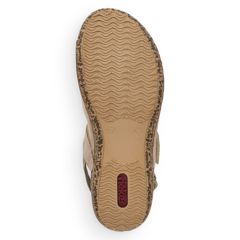 detail Dámské kožené sandály Rieker V7284-60 béžová