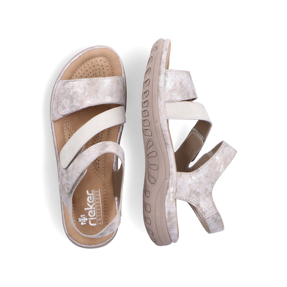 detail Dámské sandály Rieker V8872-90 stříbrná