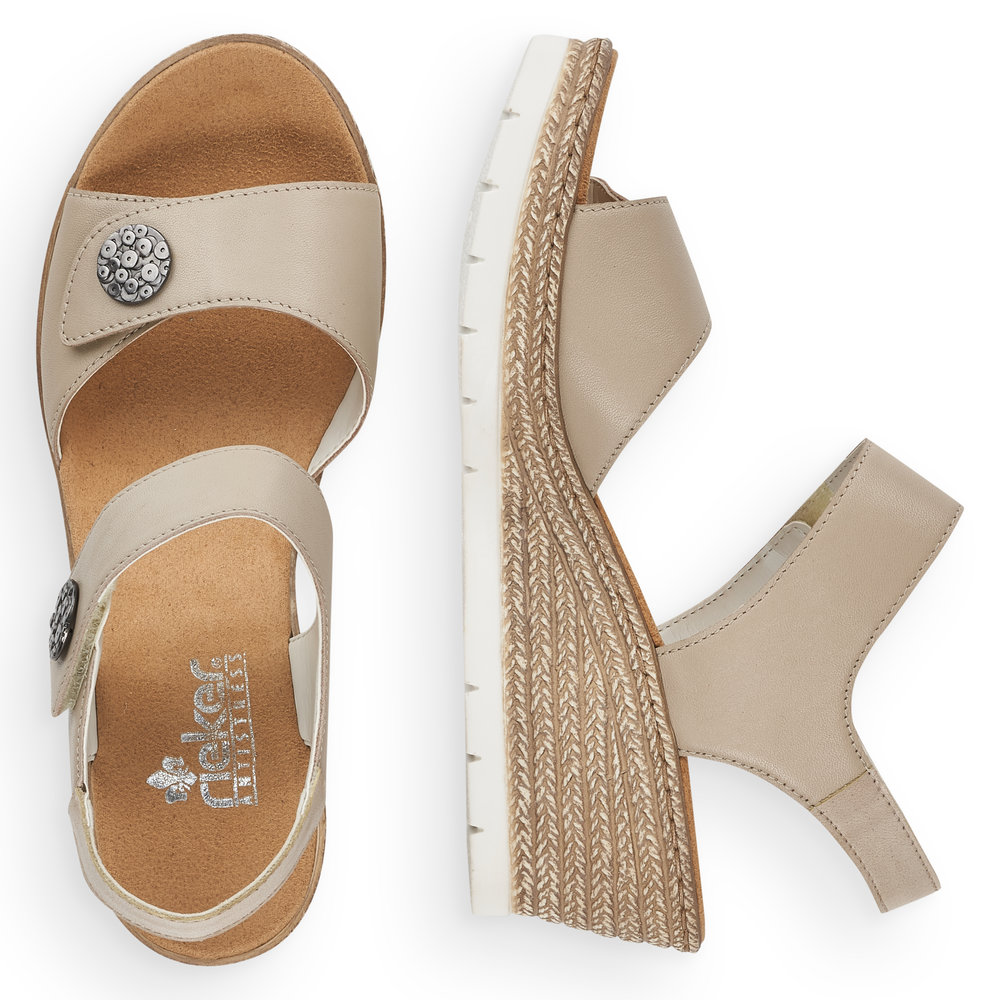 detail Dámské sandály Rieker 619B9-60 béžová