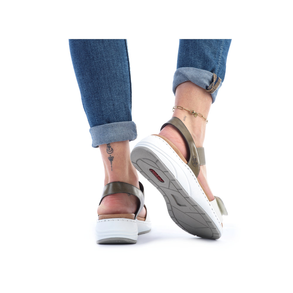 detail Dámské sandály Rieker 64300-54 zelená