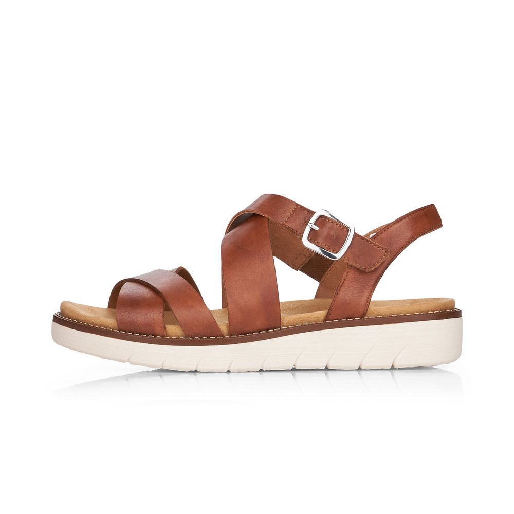 detail Dámské kožené sandály Remonte D2060-24 hnědá