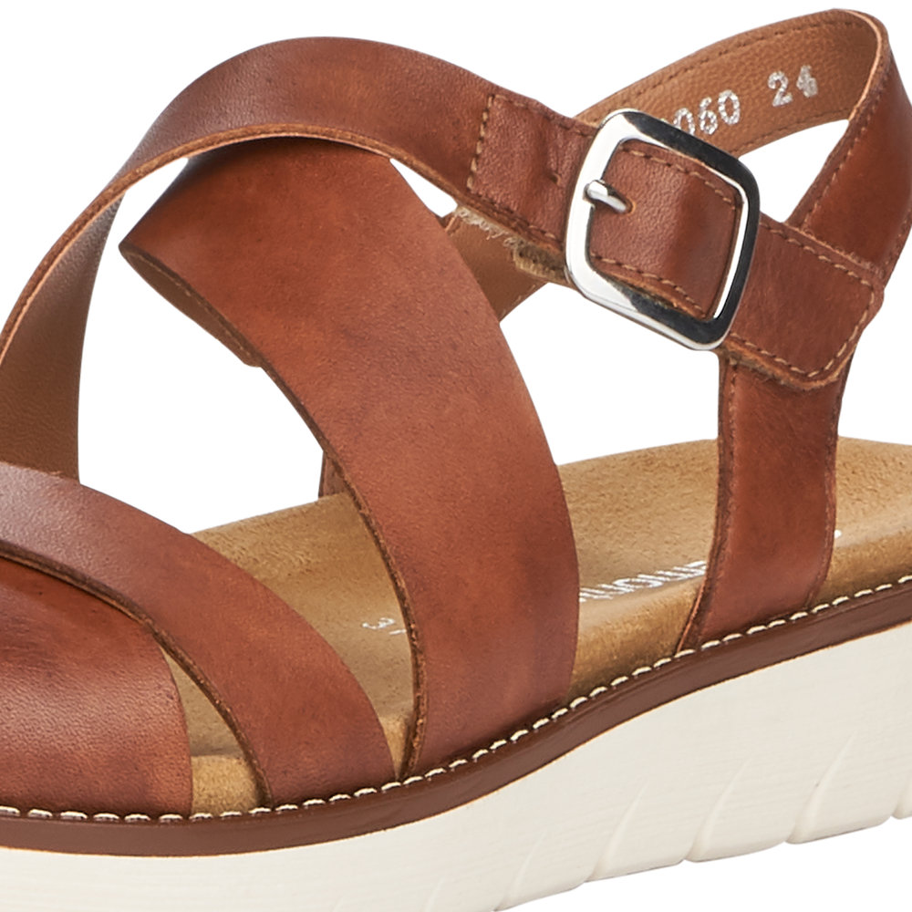 detail Dámské kožené sandály Remonte D2060-24 hnědá