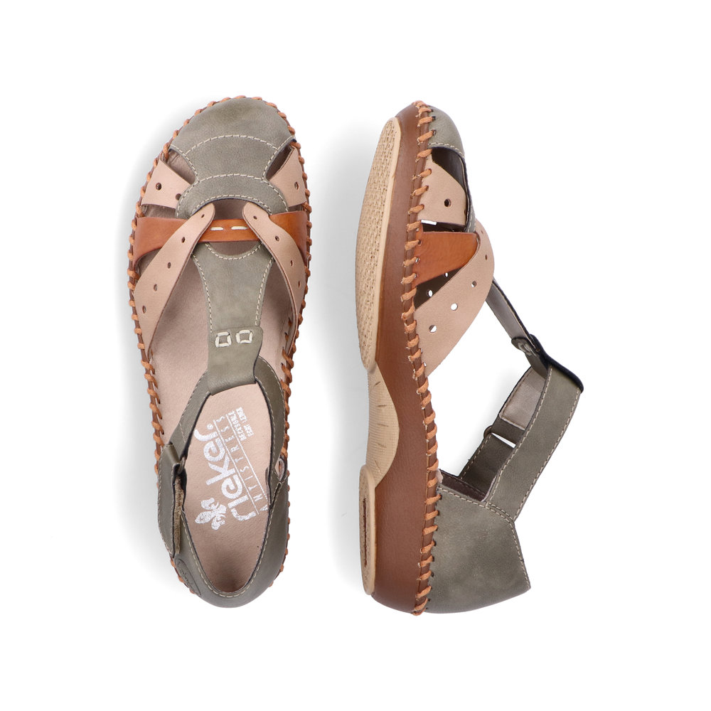 detail Dámské sandály Rieker M1655-54 zelená