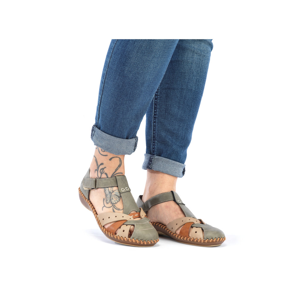 detail Dámské sandály Rieker M1655-54 zelená