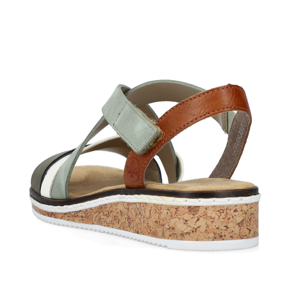 detail Dámské sandály Rieker V3663-52 zelená