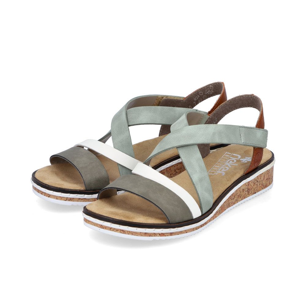 detail Dámské sandály Rieker V3663-52 zelená