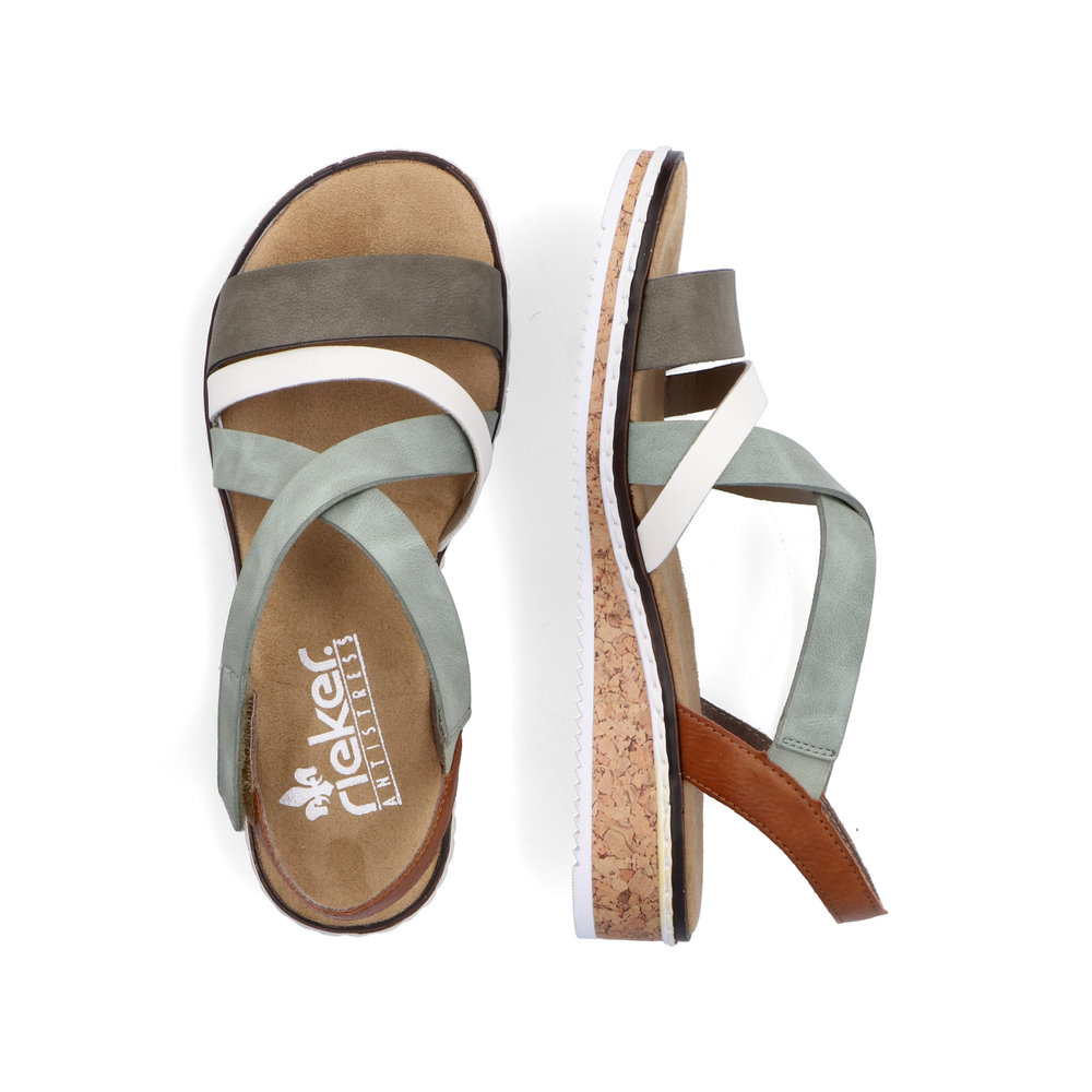 detail Dámské sandály Rieker V3663-52 zelená