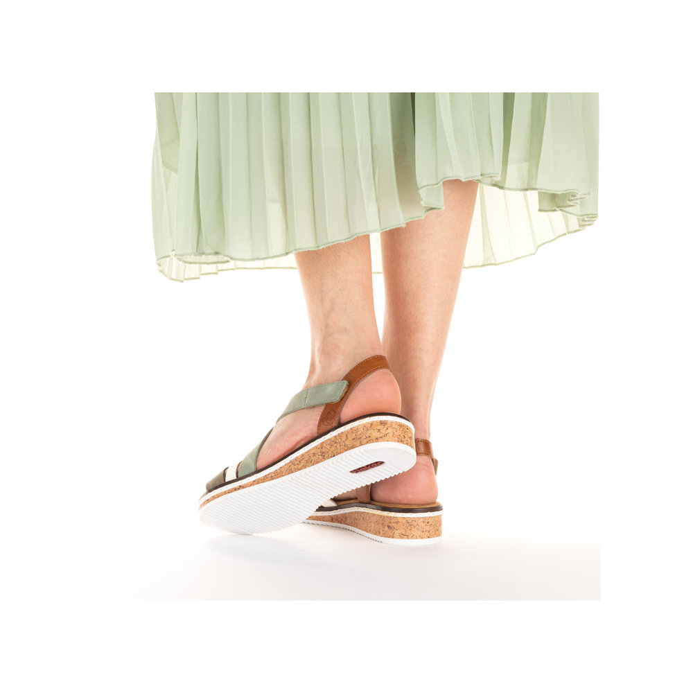 detail Dámské sandály Rieker V3663-52 zelená