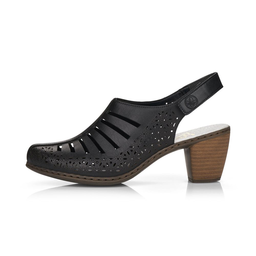 detail Dámské kožené lodičky Rieker 40959-00 černá