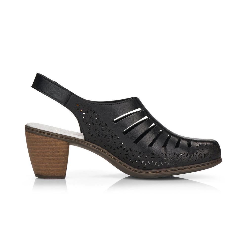 detail Dámské kožené lodičky Rieker 40959-00 černá