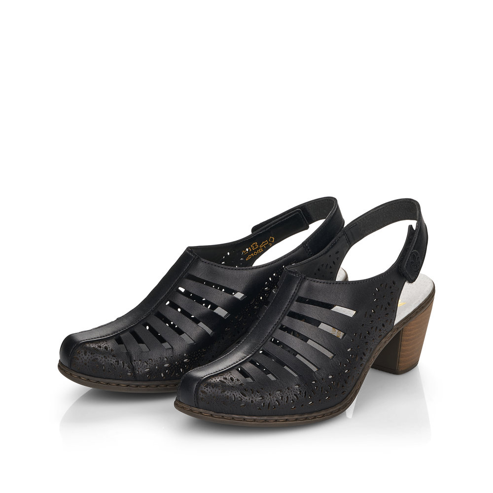 detail Dámské kožené lodičky Rieker 40959-00 černá