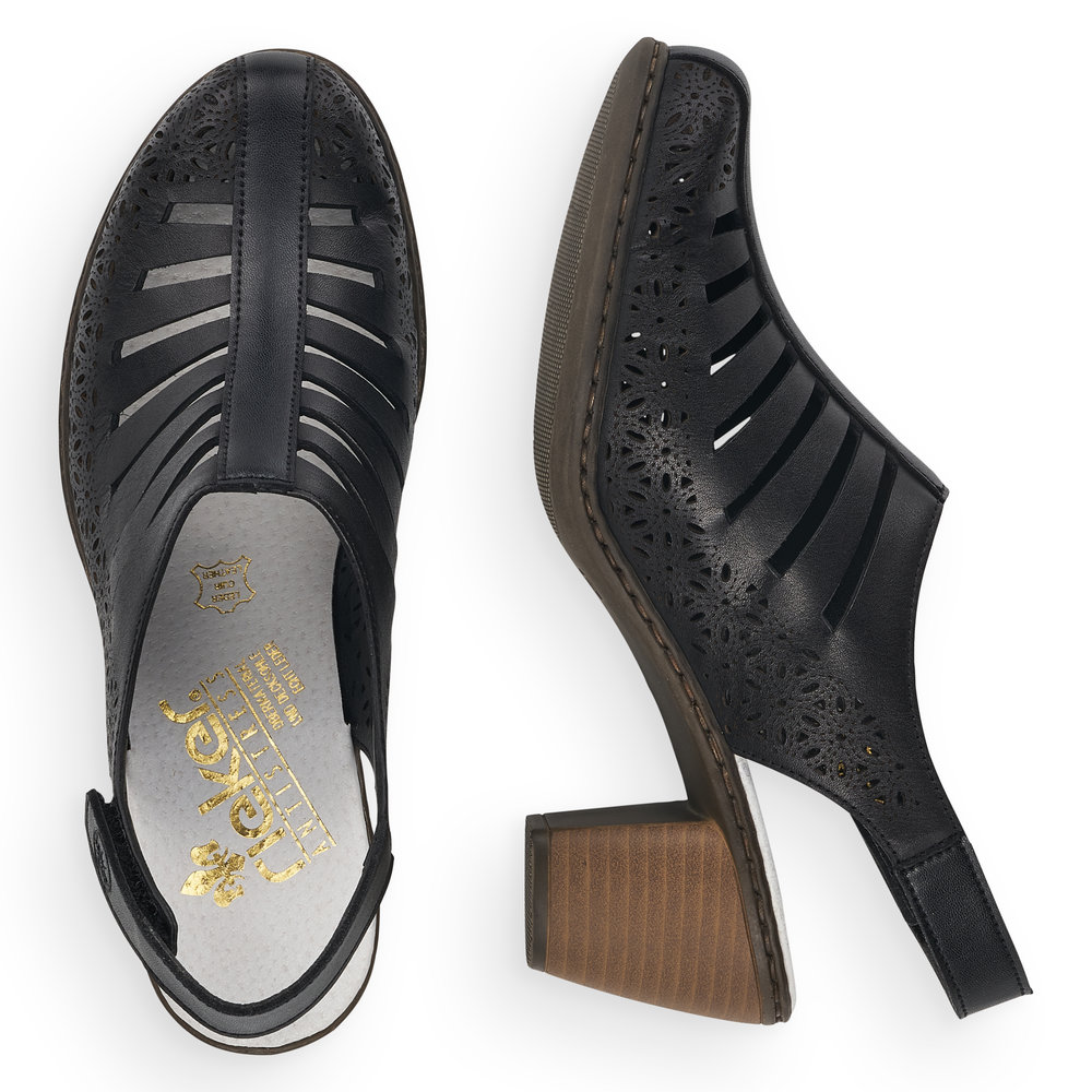 detail Dámské kožené lodičky Rieker 40959-00 černá