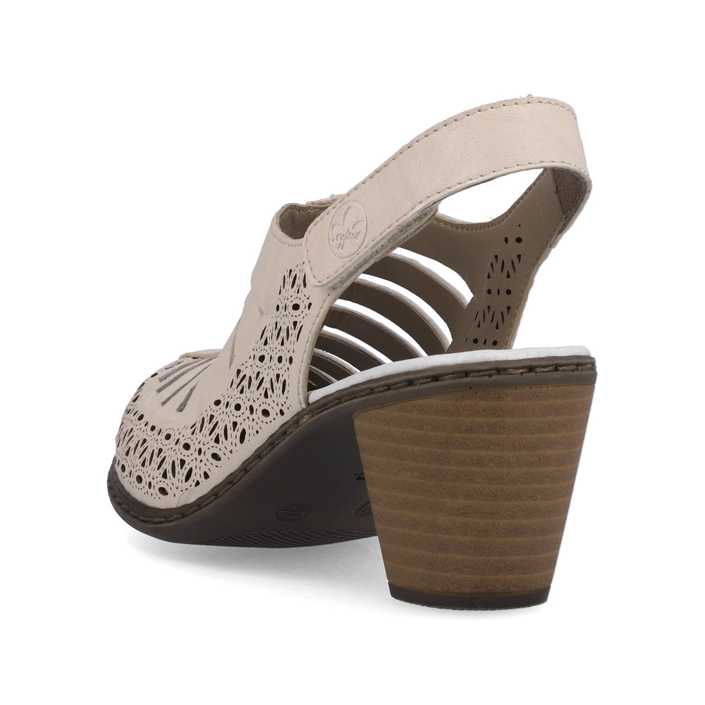 detail Dámské kožené lodičky Rieker 40959-60 béžová