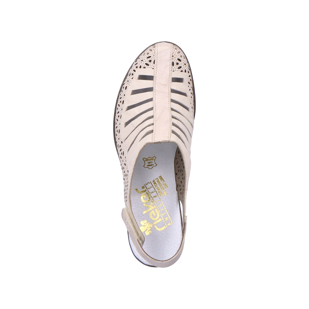 detail Dámské kožené lodičky Rieker 40959-60 béžová