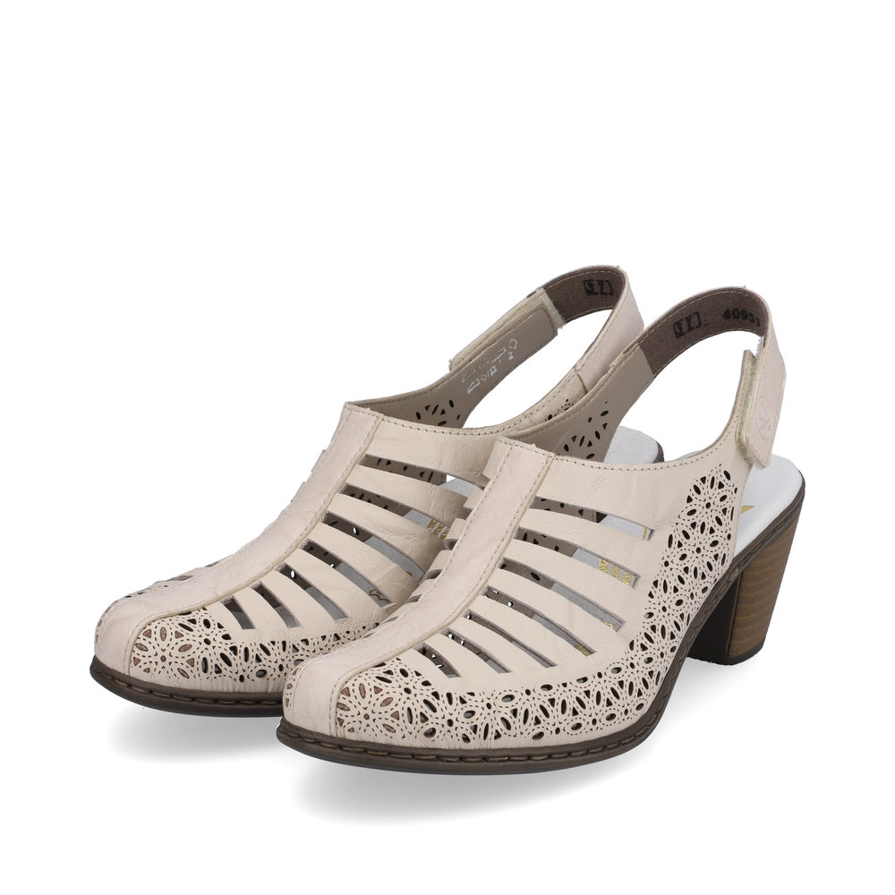 detail Dámské kožené lodičky Rieker 40959-60 béžová