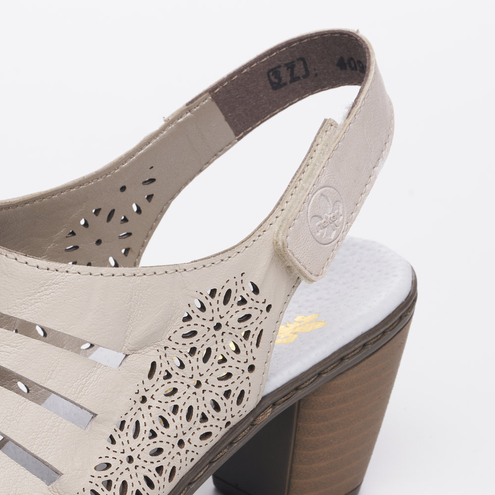 detail Dámské kožené lodičky Rieker 40959-60 béžová