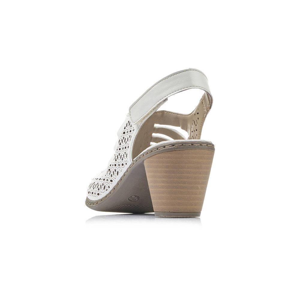 detail Dámské kožené lodičky Rieker 40959-80 bílá