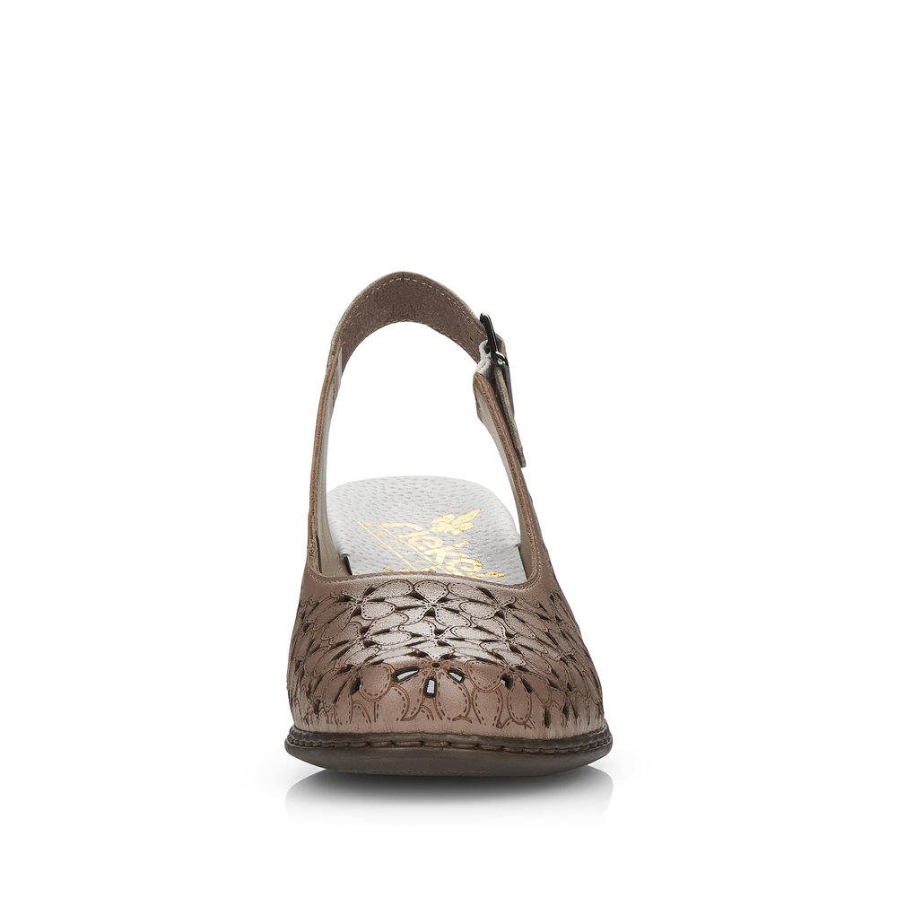 detail Dámské kožené lodičky Rieker 40981-64 béžová