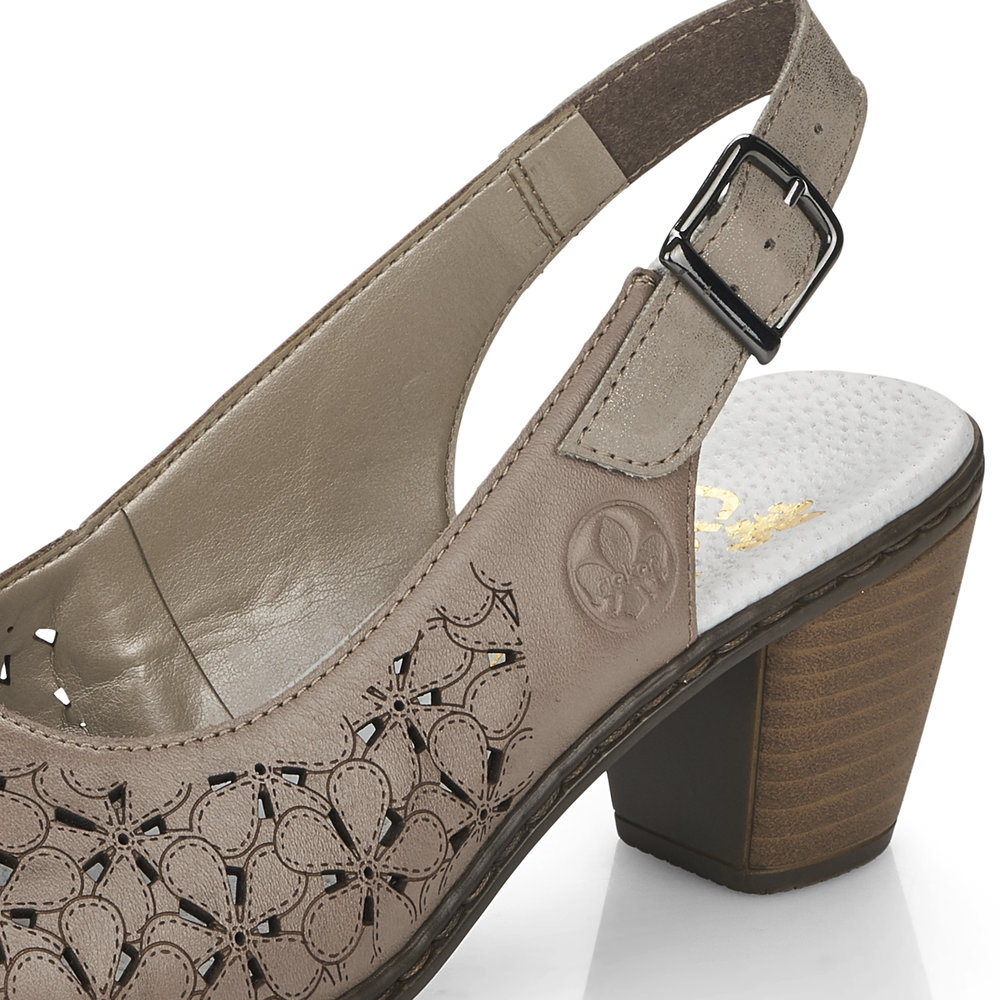 detail Dámské kožené lodičky Rieker 40981-64 béžová