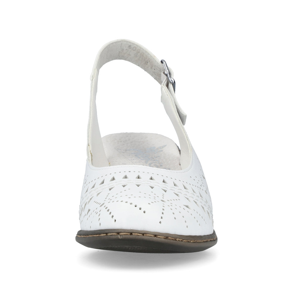 detail Dámské kožené sandály Rieker 40983-80 bílá