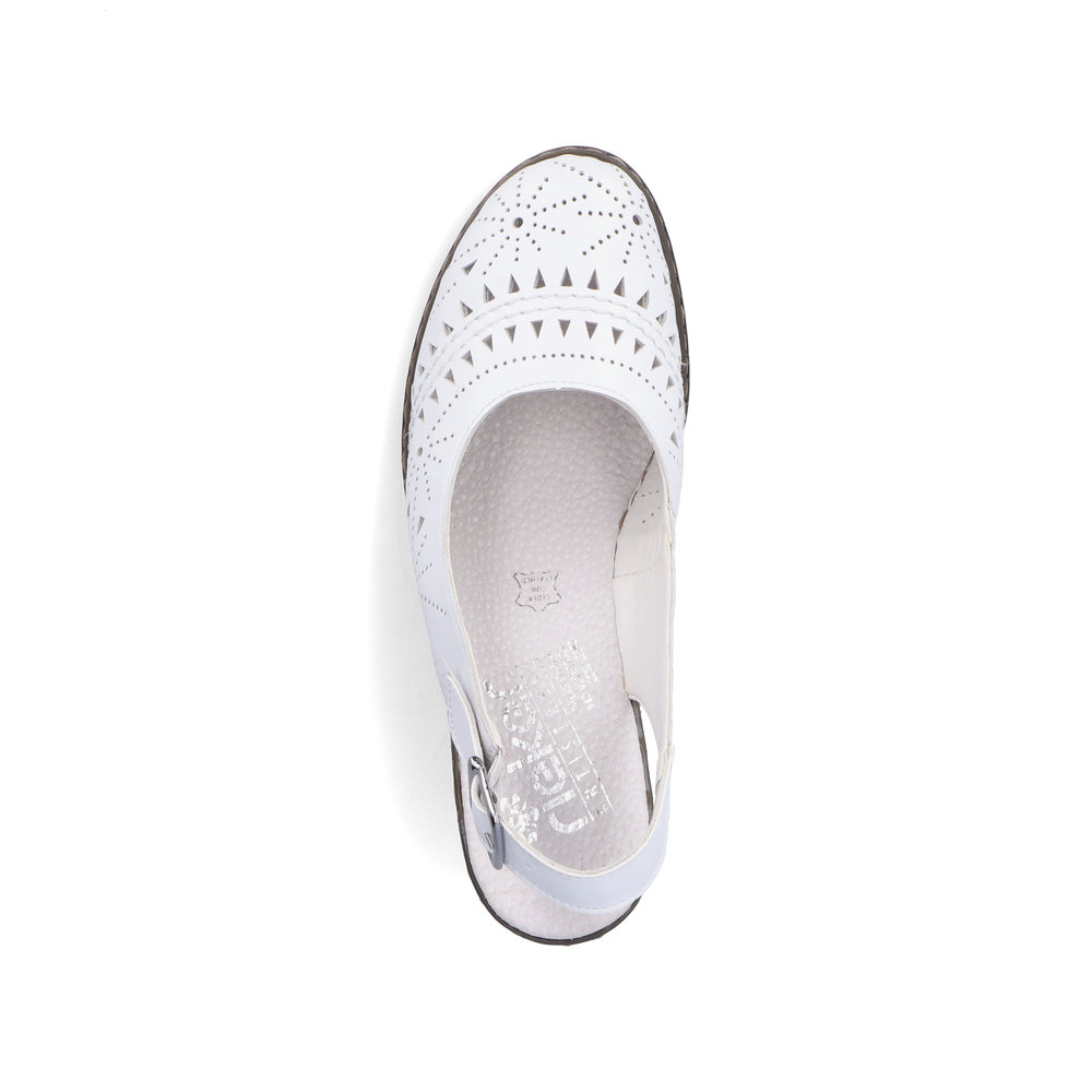 detail Dámské kožené sandály Rieker 40983-80 bílá