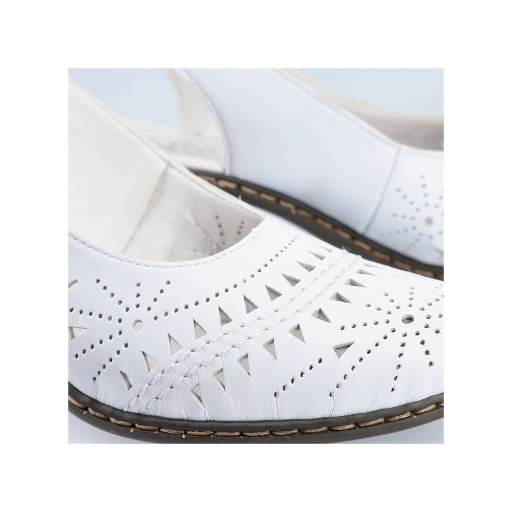 detail Dámské kožené sandály Rieker 40983-80 bílá