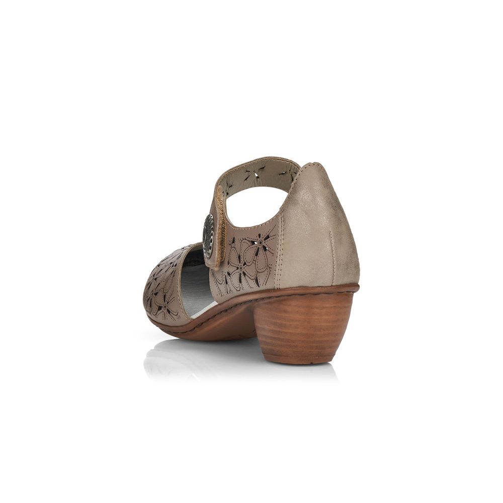 detail Dámské kožené lodičky Rieker 43786-64 béžová