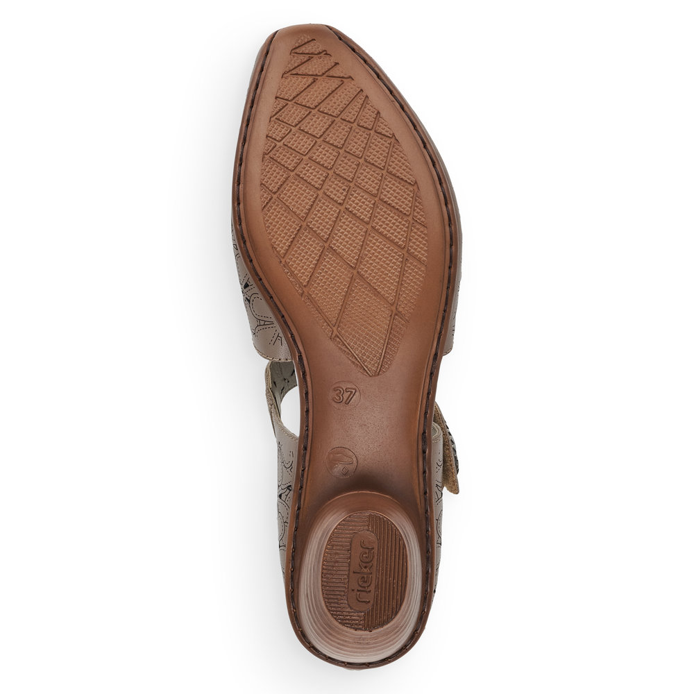 detail Dámské kožené lodičky Rieker 43786-64 béžová