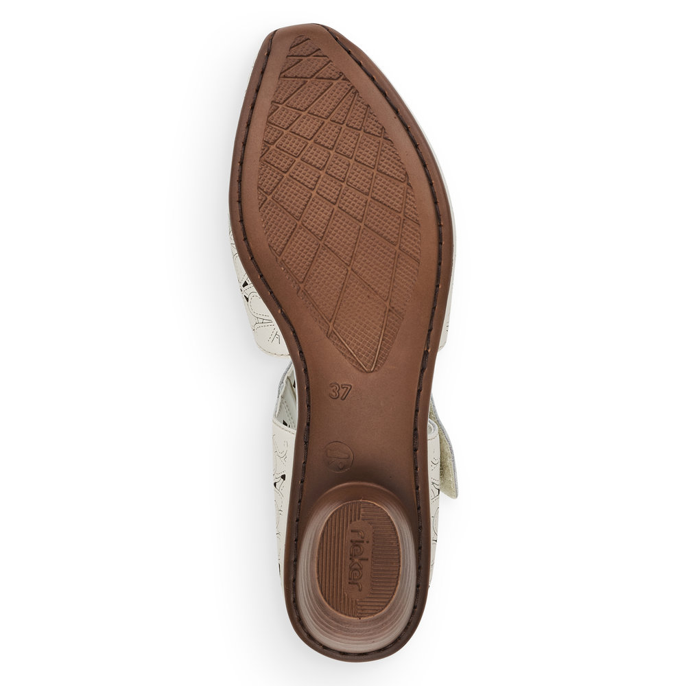 detail Dámské kožené lodičky Rieker 43786-80 bílá