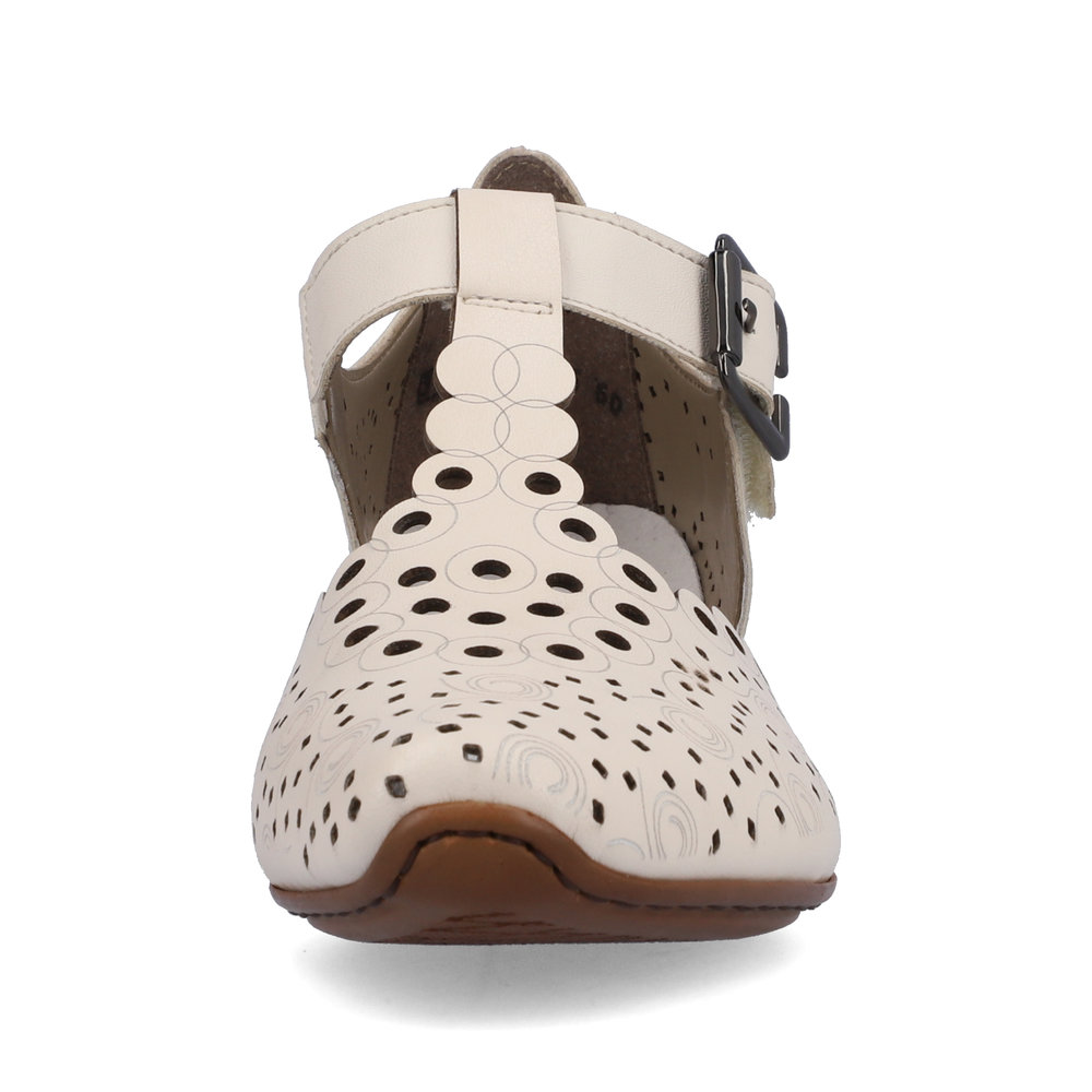 detail Dámské kožené lodičky Rieker 43796-60 béžová