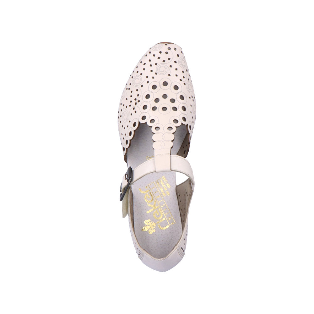 detail Dámské kožené lodičky Rieker 43796-60 béžová