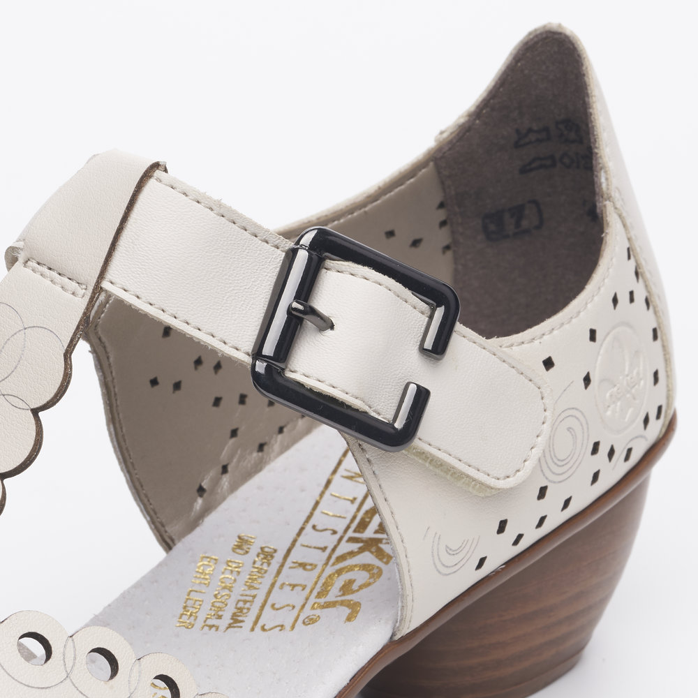 detail Dámské kožené lodičky Rieker 43796-60 béžová