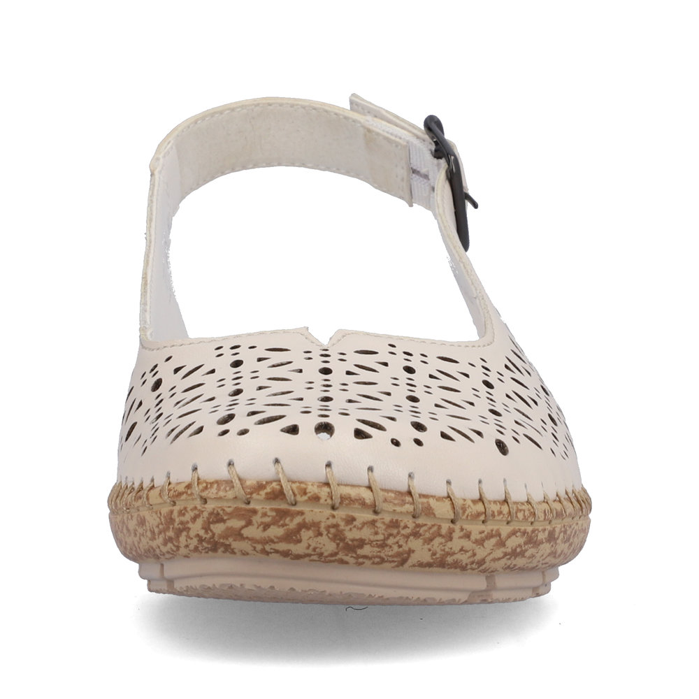 detail Dámské kožené sandály Rieker 44861-60 béžová