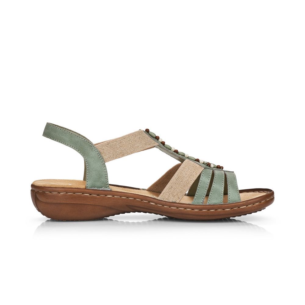 detail Dámské sandály Rieker 60851-52 zelená