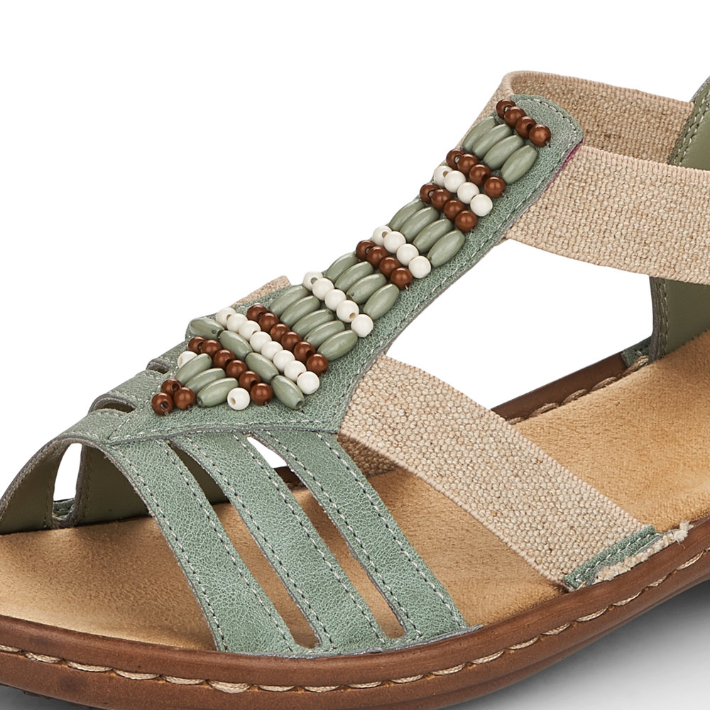 detail Dámské sandály Rieker 60851-52 zelená