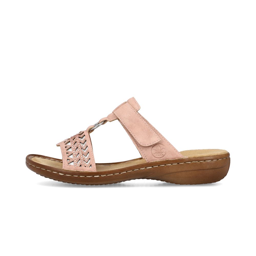 detail Dámské pantofle Rieker 60887-31 růžová