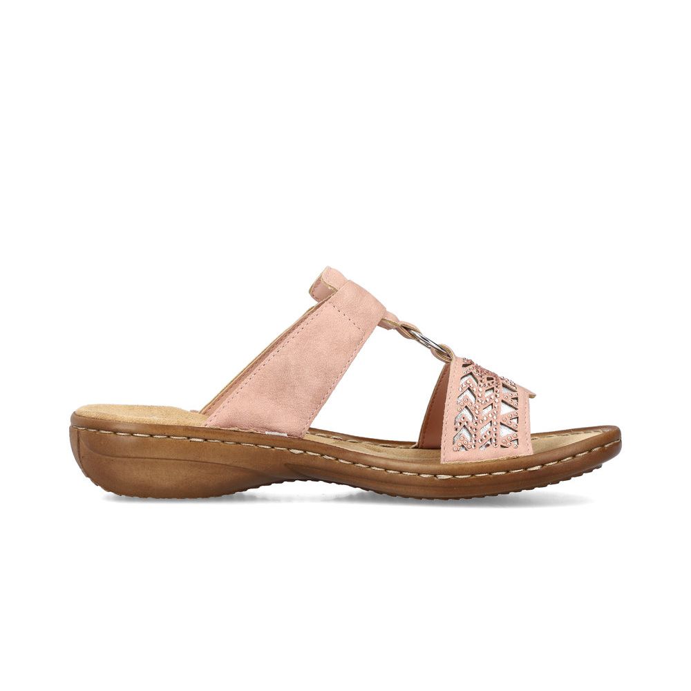 detail Dámské pantofle Rieker 60887-31 růžová