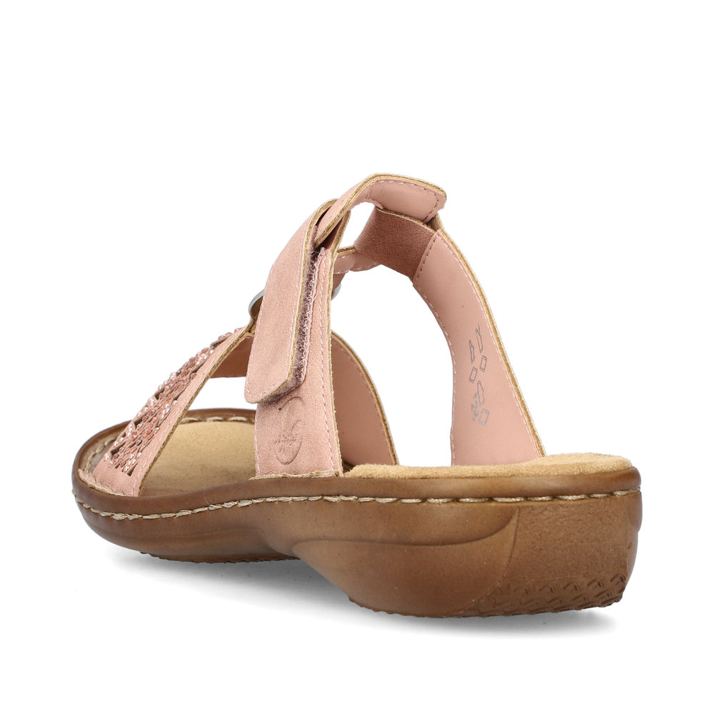 detail Dámské pantofle Rieker 60887-31 růžová