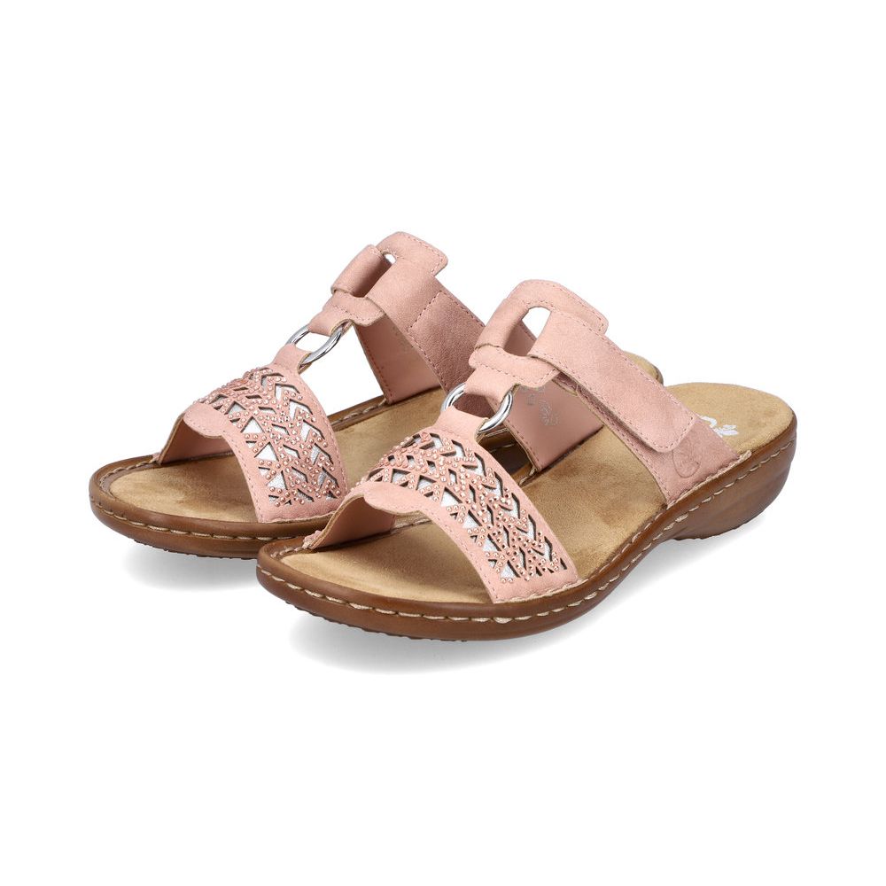 detail Dámské pantofle Rieker 60887-31 růžová