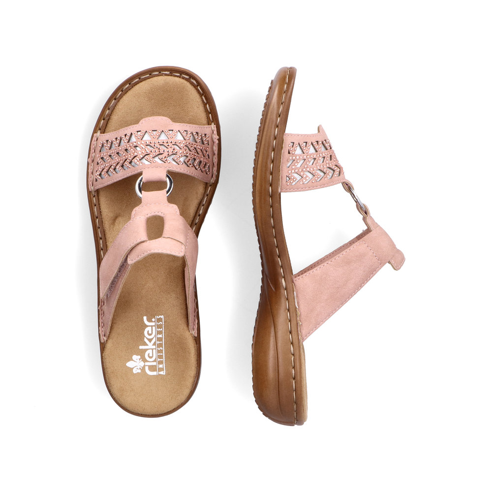 detail Dámské pantofle Rieker 60887-31 růžová