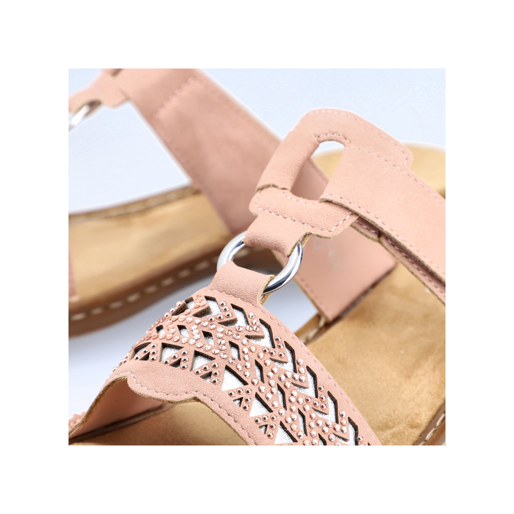 detail Dámské pantofle Rieker 60887-31 růžová